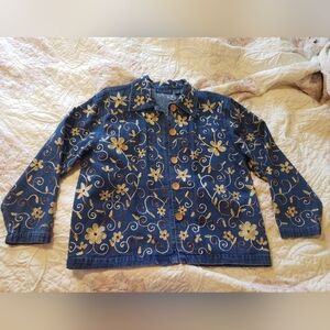 Embroidered Floral Denim Jacket
